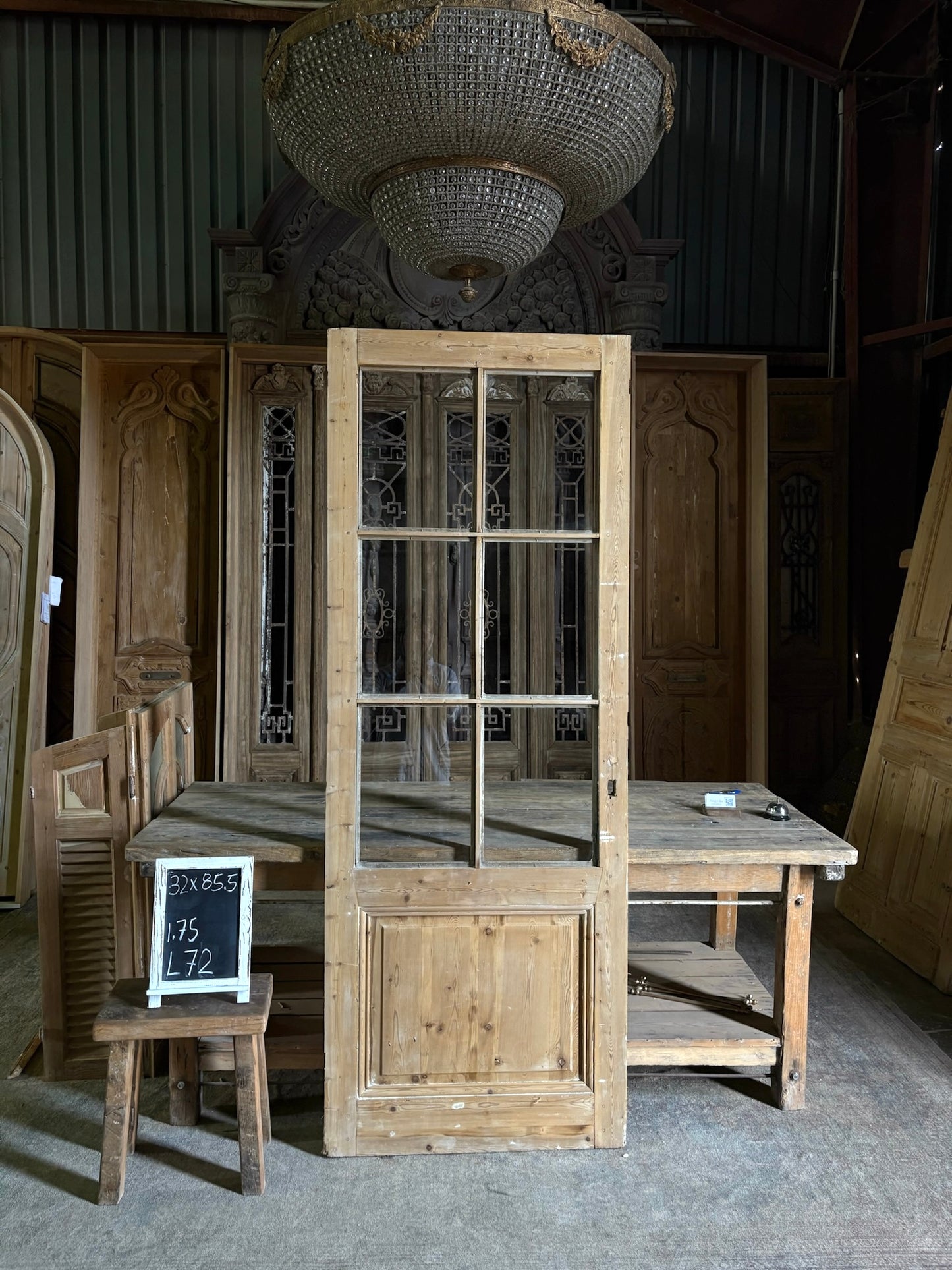 6 Lite Antique Glass Single Door - 32x85.5 - L72