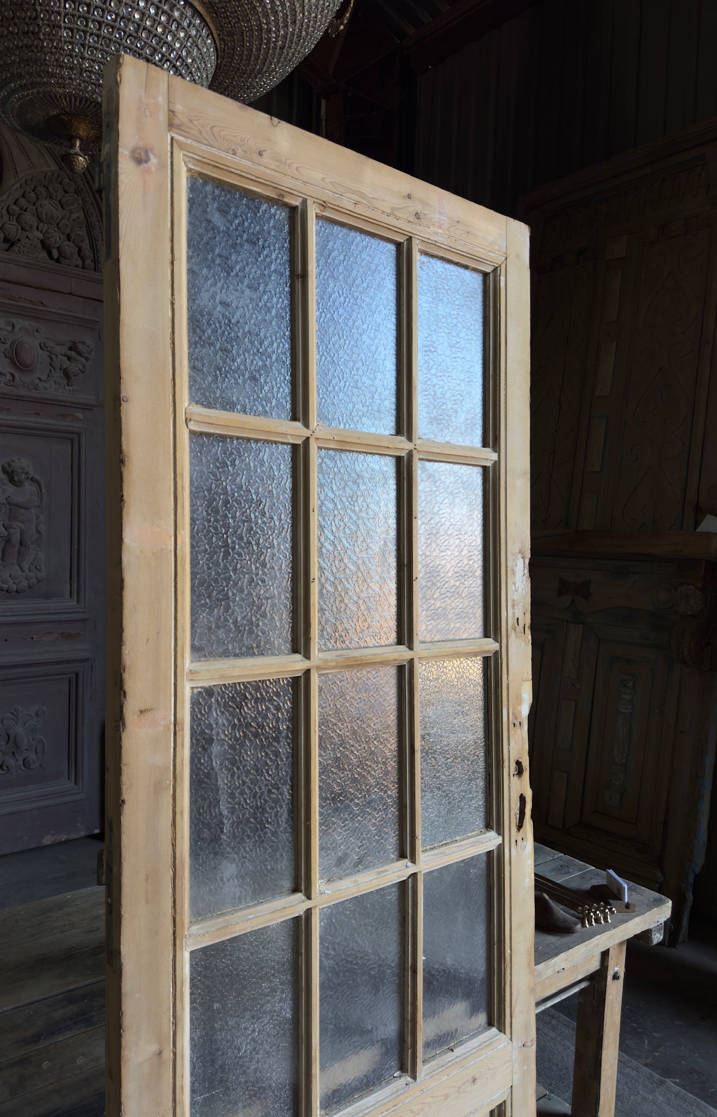 Antique 12 Lite Glass Single Door - 32x87 - L113