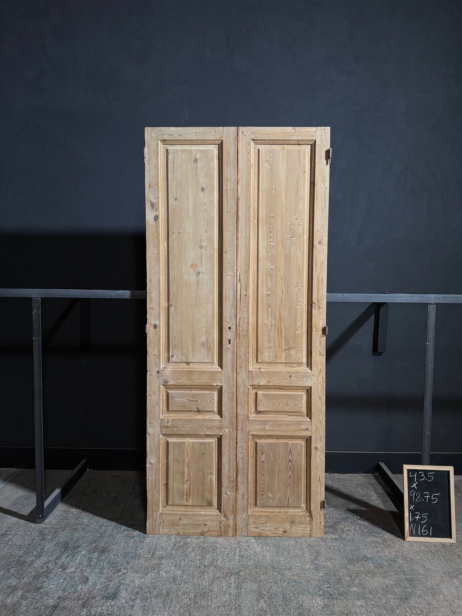 Antique 3 Panel Solid Double Doors - 43.5x98.75 - N161