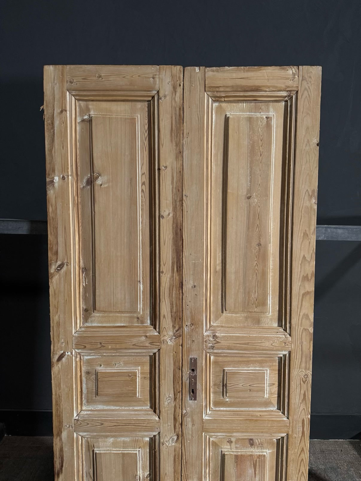 Antique 3 Panel Solid Double Doors - 37x80.5 - N636