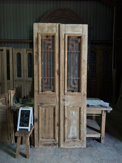 Antique Iron French Double Doors - 39.75x93.75 J44