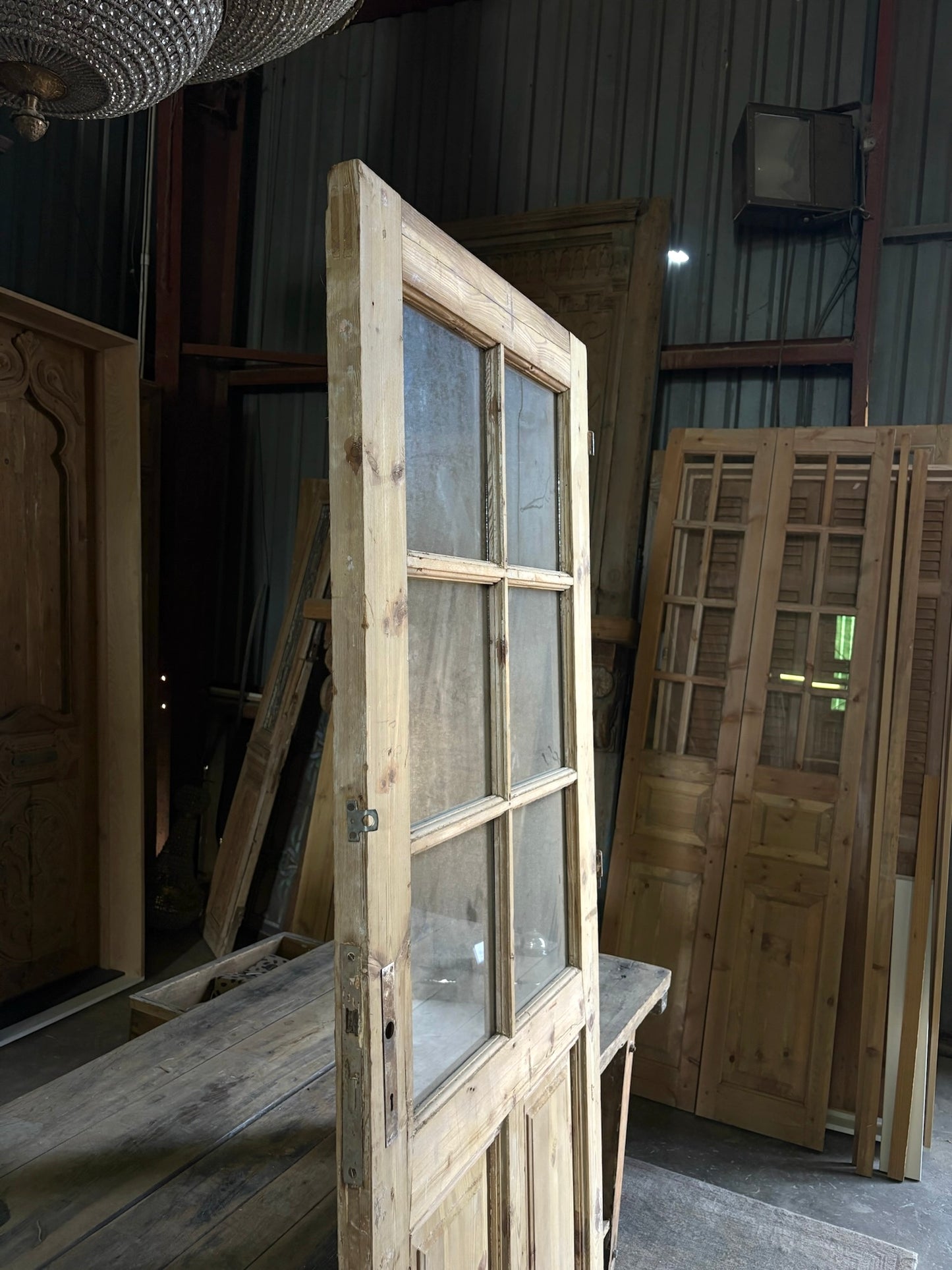 6 Lite Antique Glass Single Door - 31.5x85 - L75