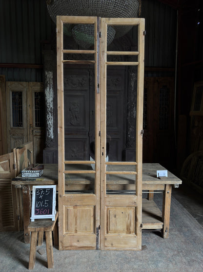 Glass Antique French Doors - 37.5x101.5 J601