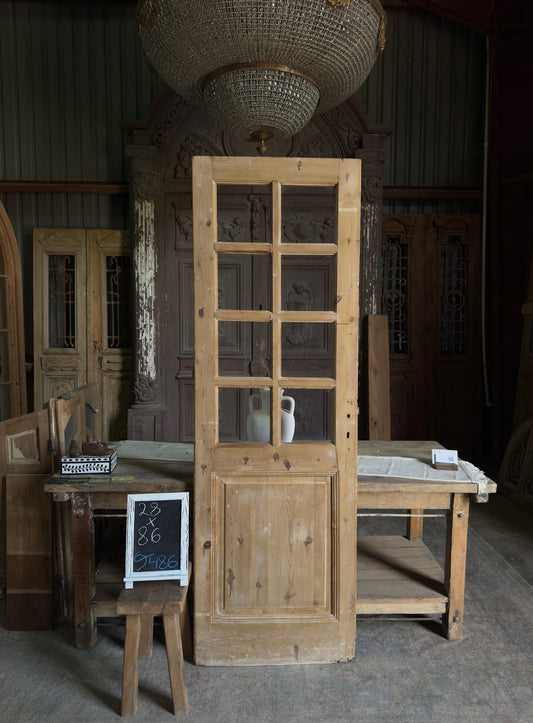 8 Lite Antique Glass Single Door - 28x86 J486