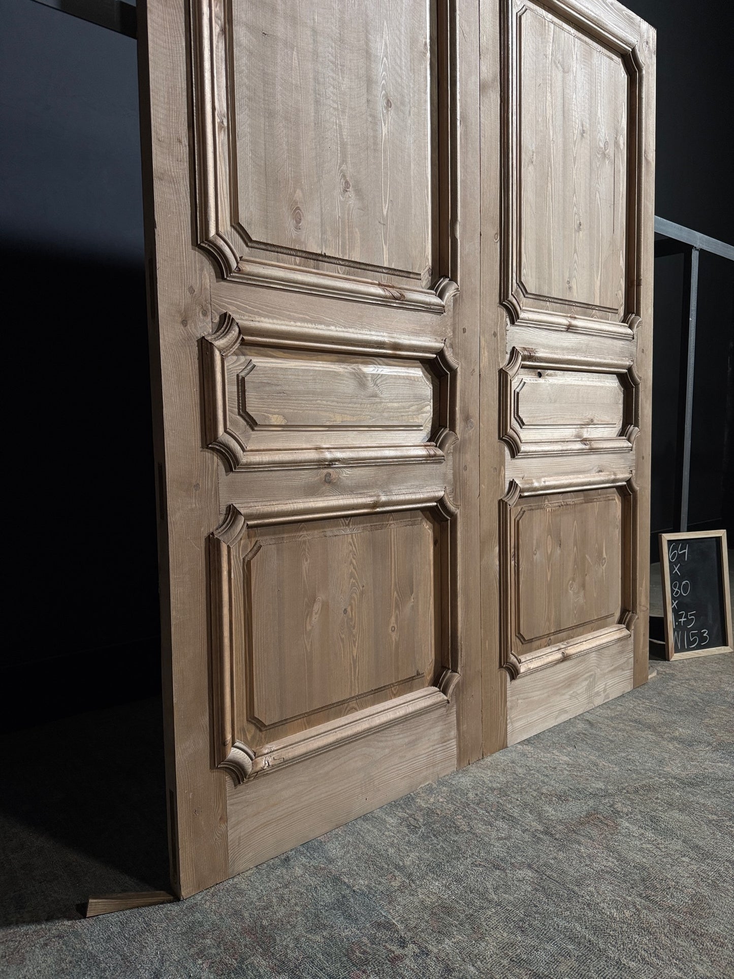 (The Edmund) Handcrafted Solid Wood French Doors - 64x80 - N153