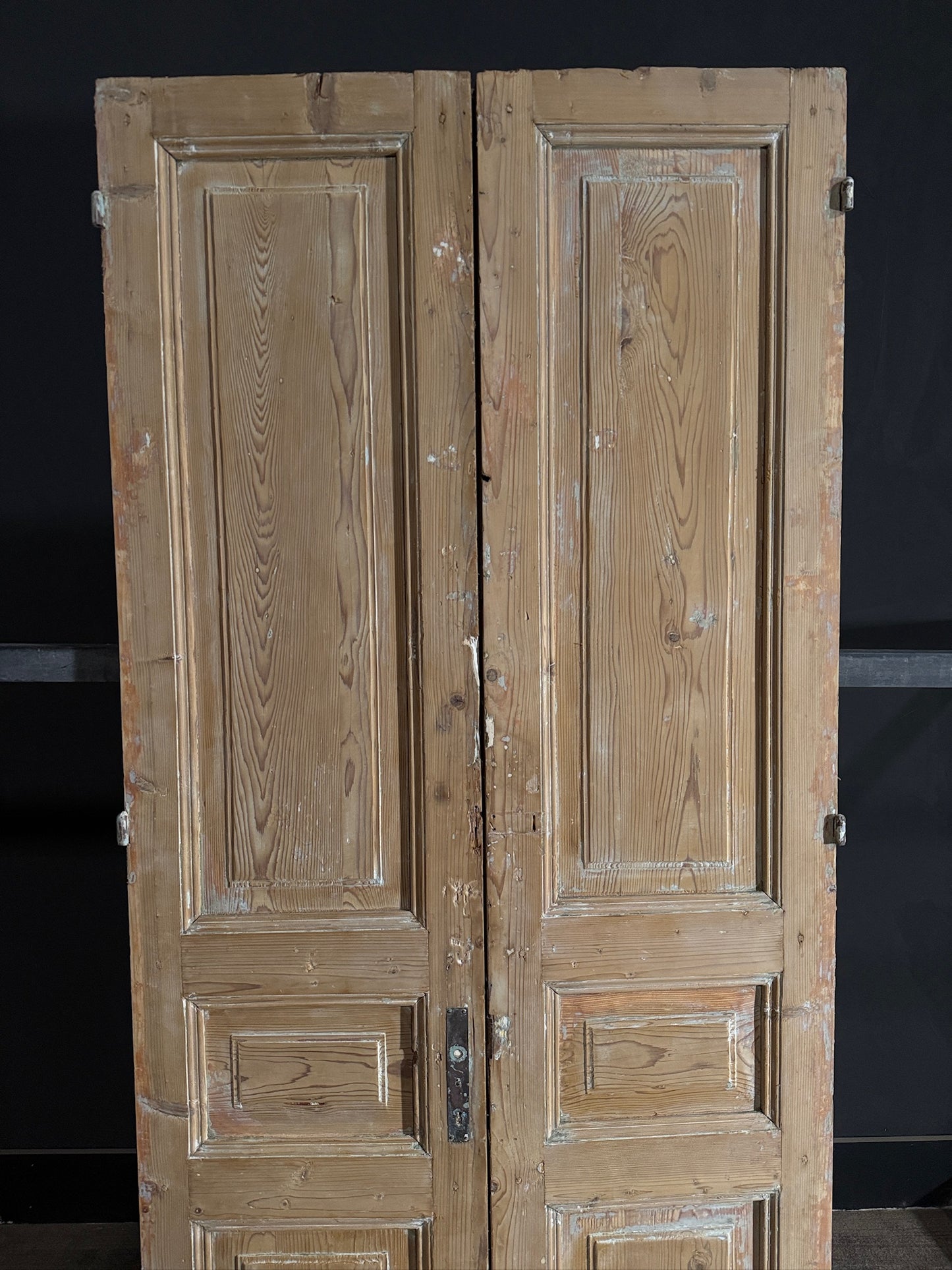 Antique 3 Panel Solid Double Doors - 39.5x89.75 - N427
