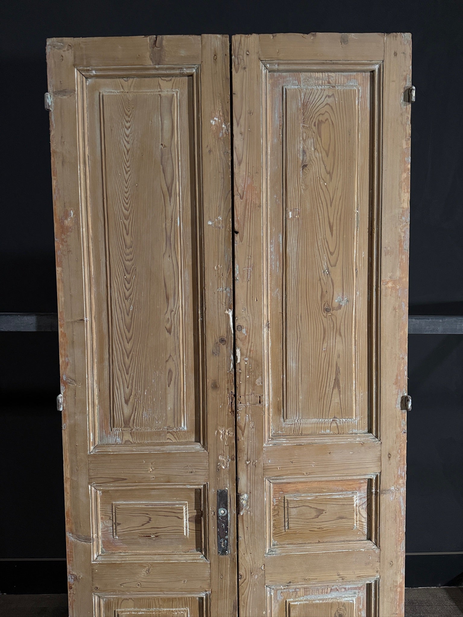 Antique 3 Panel Solid Double Doors - 39.5x89.75 - N427