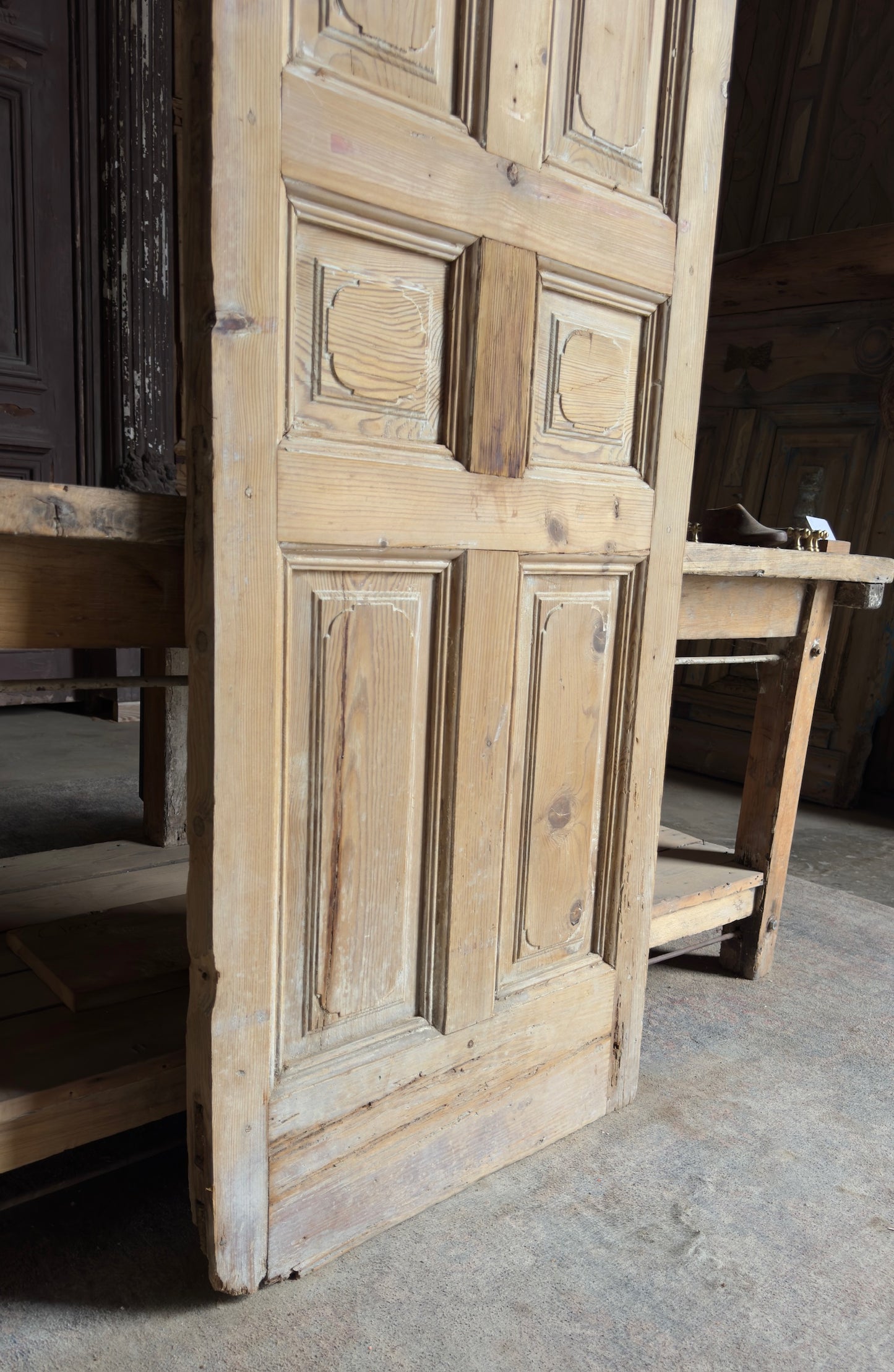 Unique 6 Panel Single Solid Antique Door - 27.25x100.25 - L166