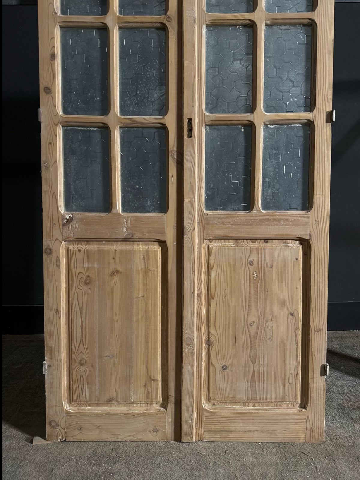Antique Obscured Glass 8 Lite French Doors - 37x82.25 - N637