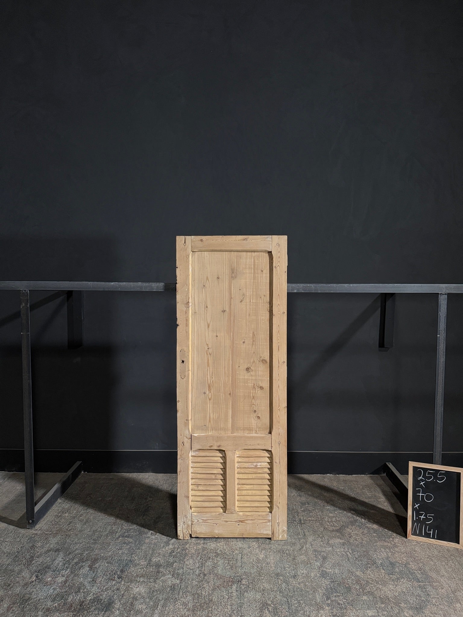 Antique Louvered 2 Panel Single Door - 25.5x70 - N141