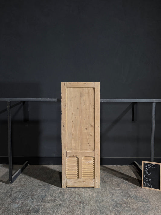 Antique Louvered 2 Panel Single Door - 25.5x70 - N141