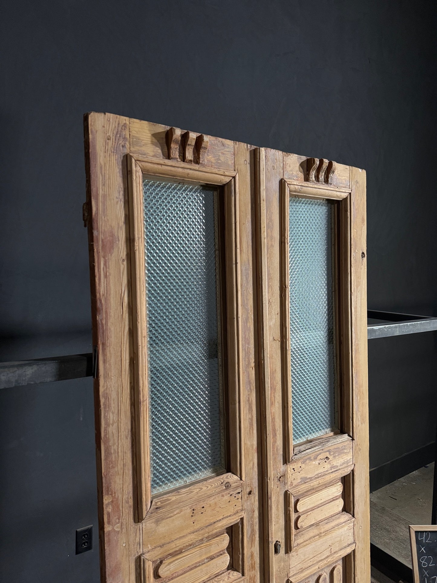 Antique Fluted 1 Lite French Doors - 42.5x82.25 - N625