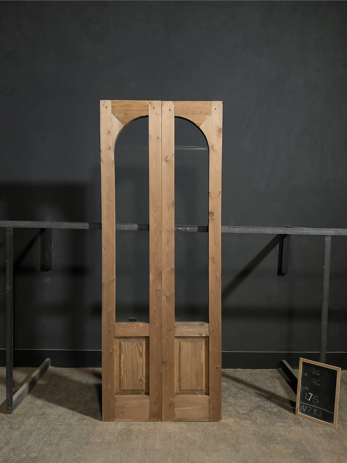 (Valencia) Handcrafted Arched Open Glass French Doors - 36x96 - N783