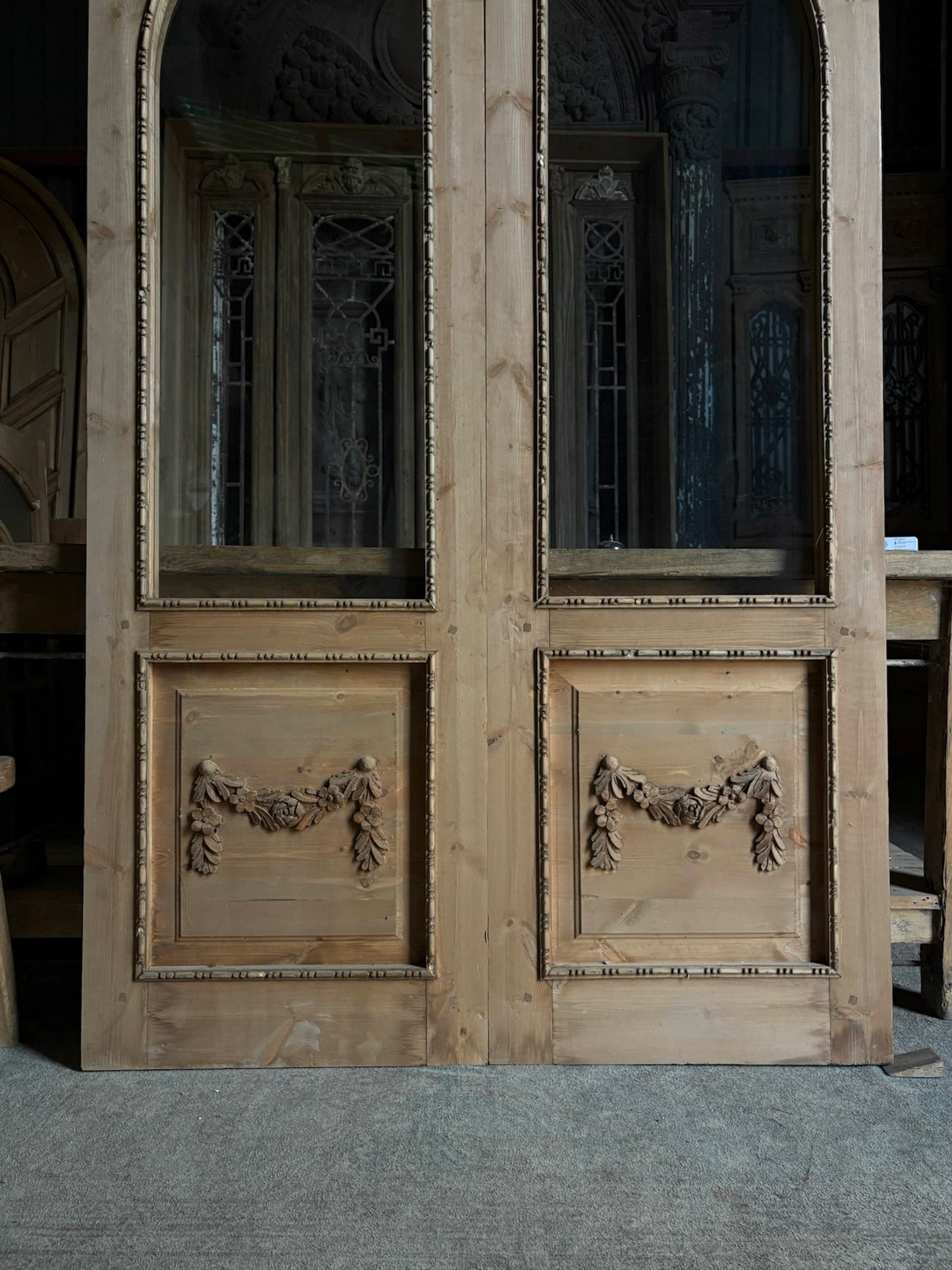 (Valencia) Handcrafted Arched Open Glass French Doors - 48x80 L50