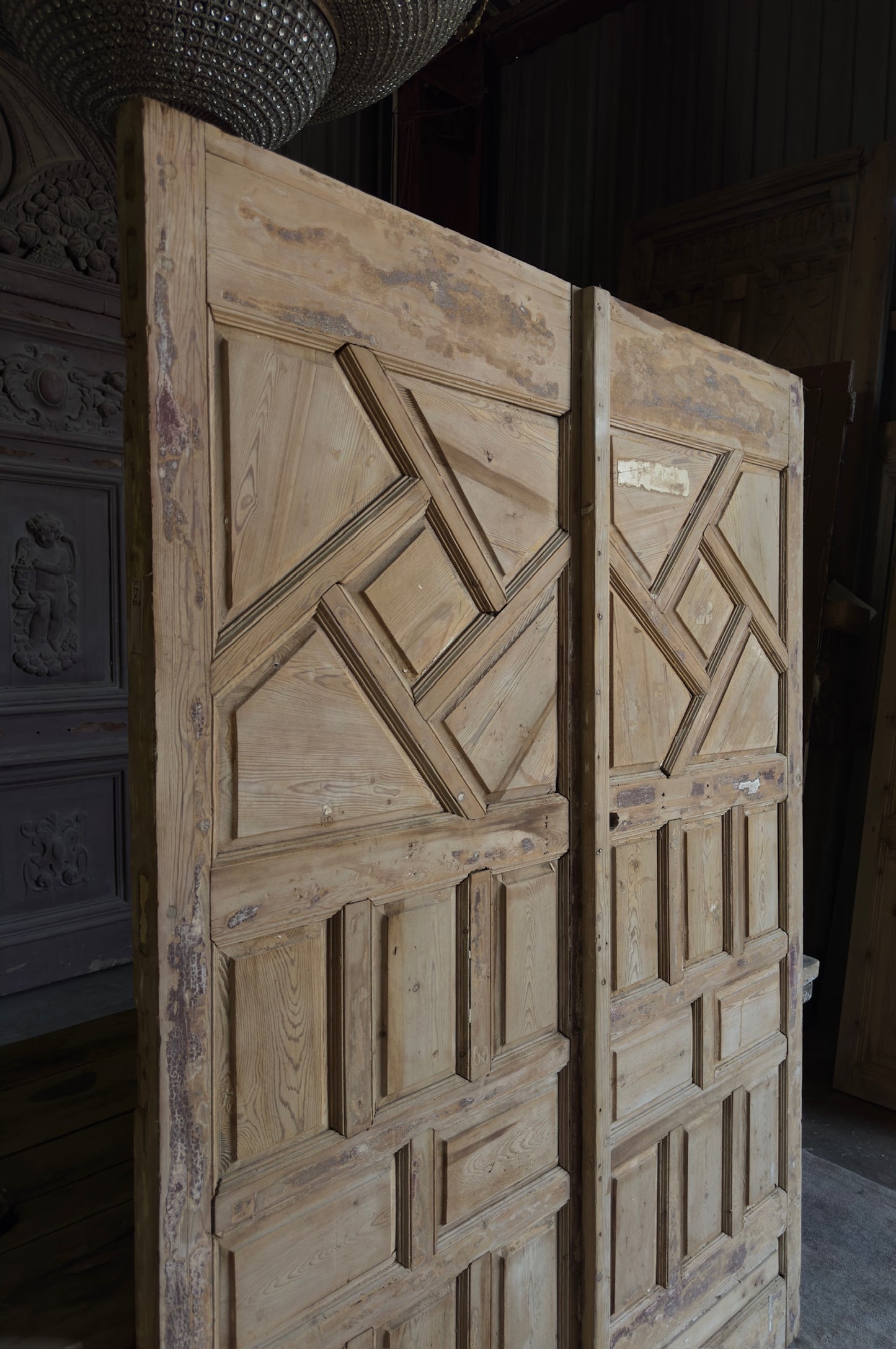 Antique Moroccan Paneled Solid Doors - 59x83.5 - L464