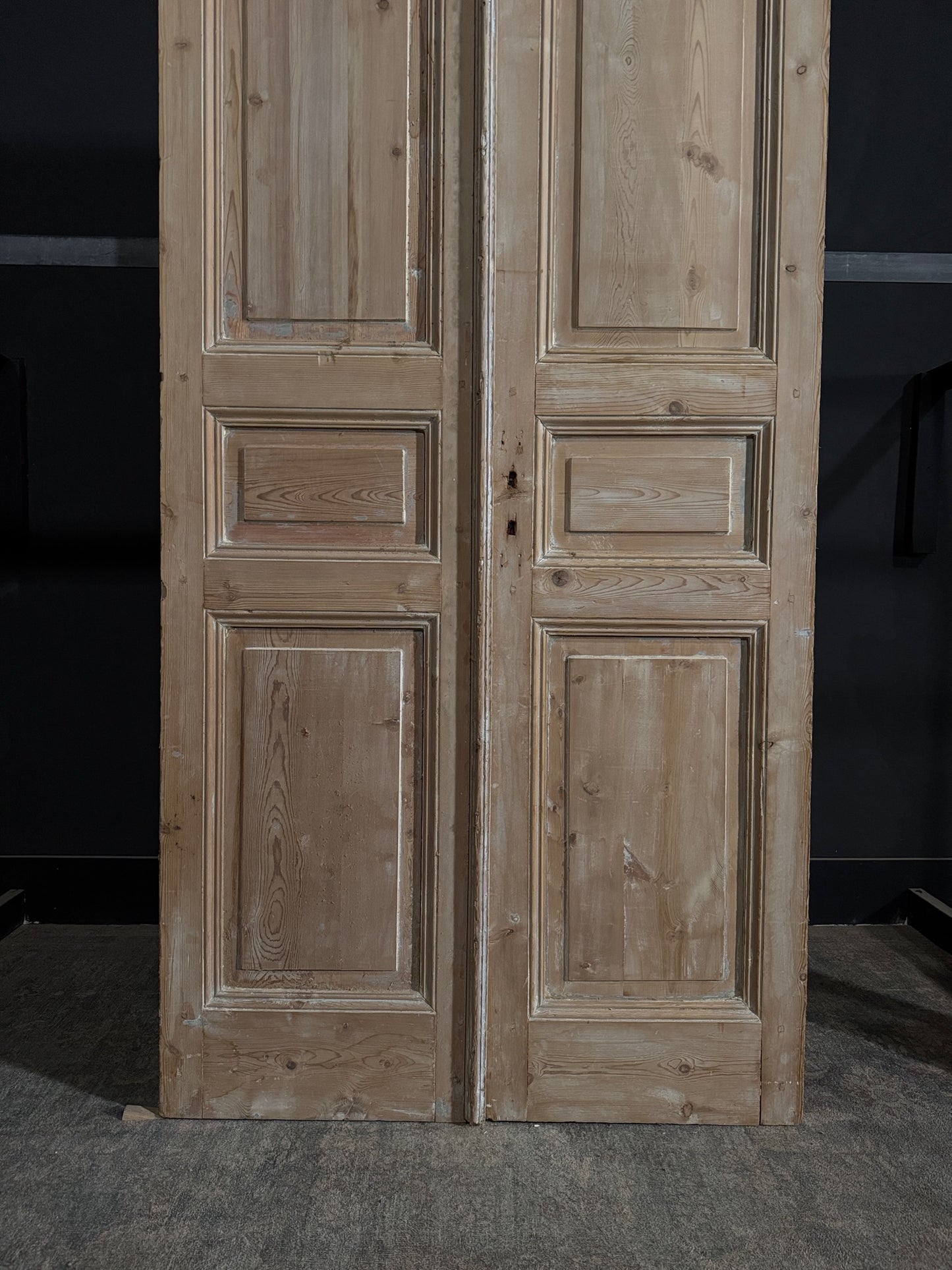 Antique 3 Panel Solid Double Doors - 43.75x100.5 - N346