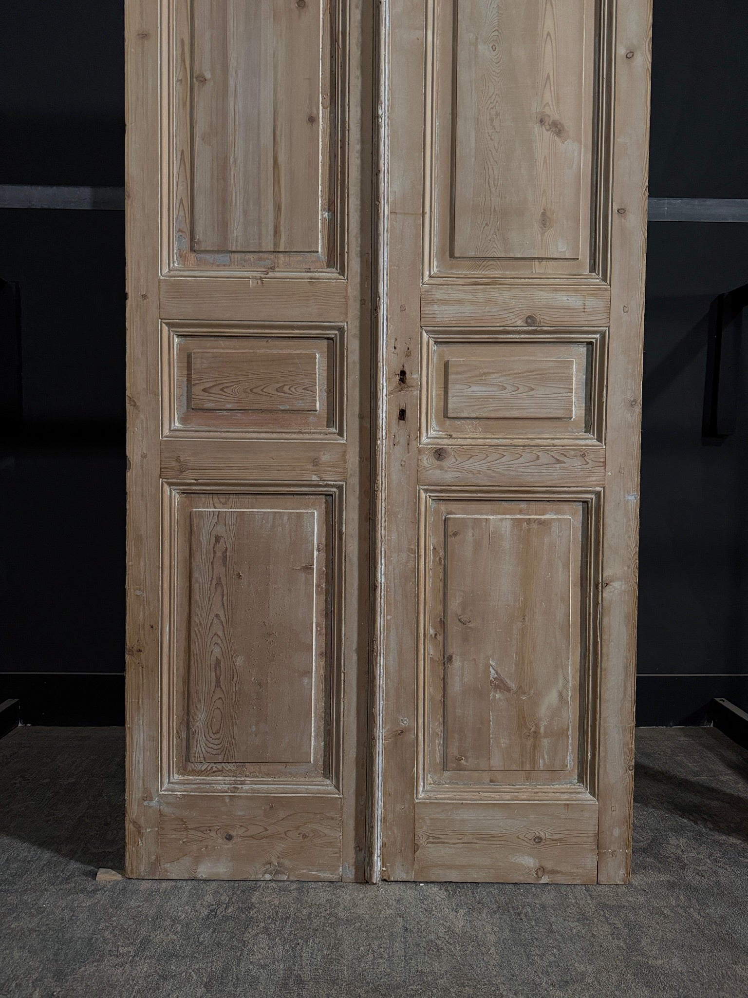 Antique 3 Panel Solid Double Doors - 43.75x100.5 - N346