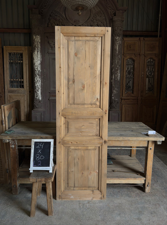 Handcrafted 3 Panel Solid Single Door - 24x80 L2