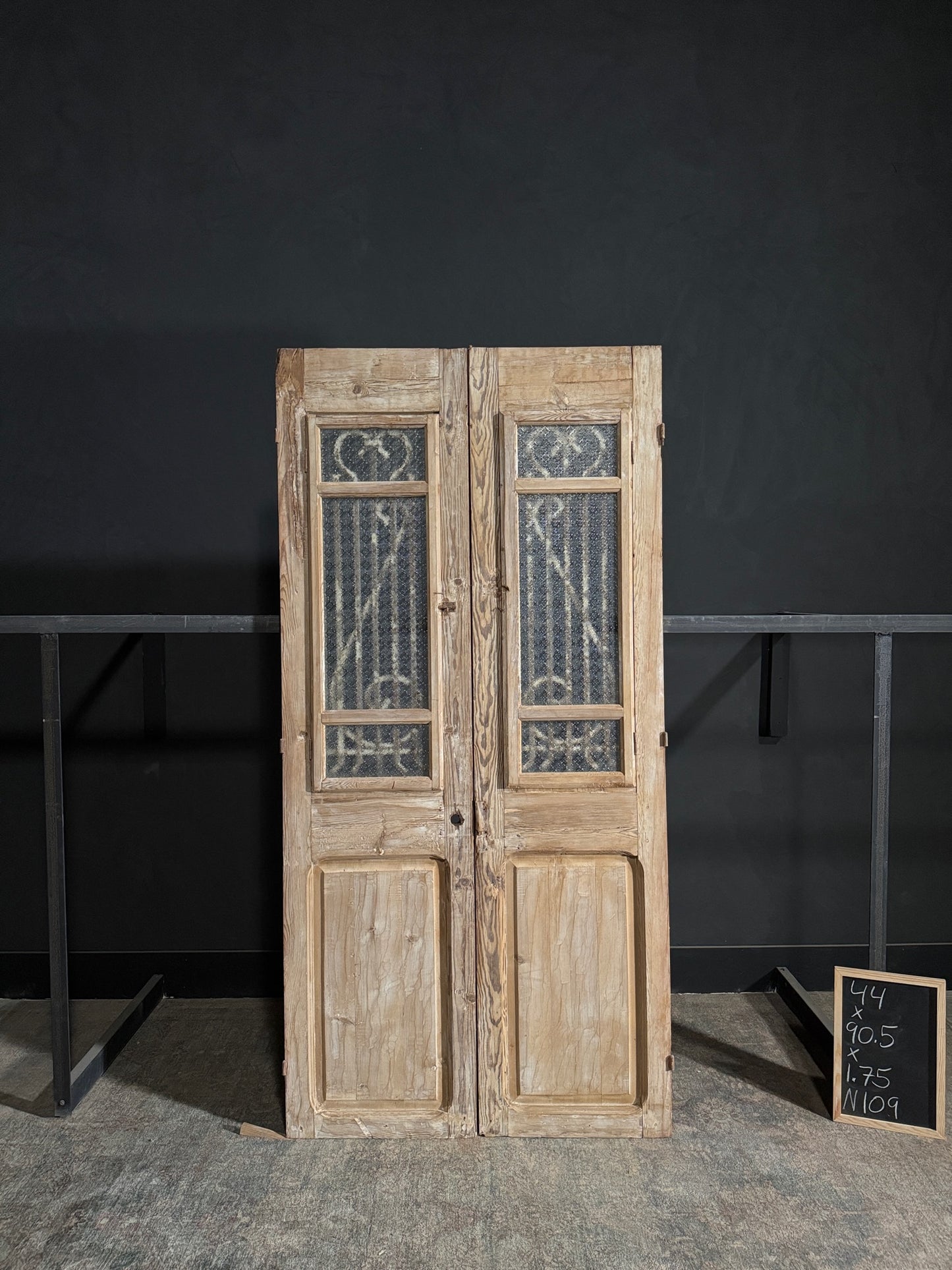 Antique Iron French Doors - 44x90.5 - N109