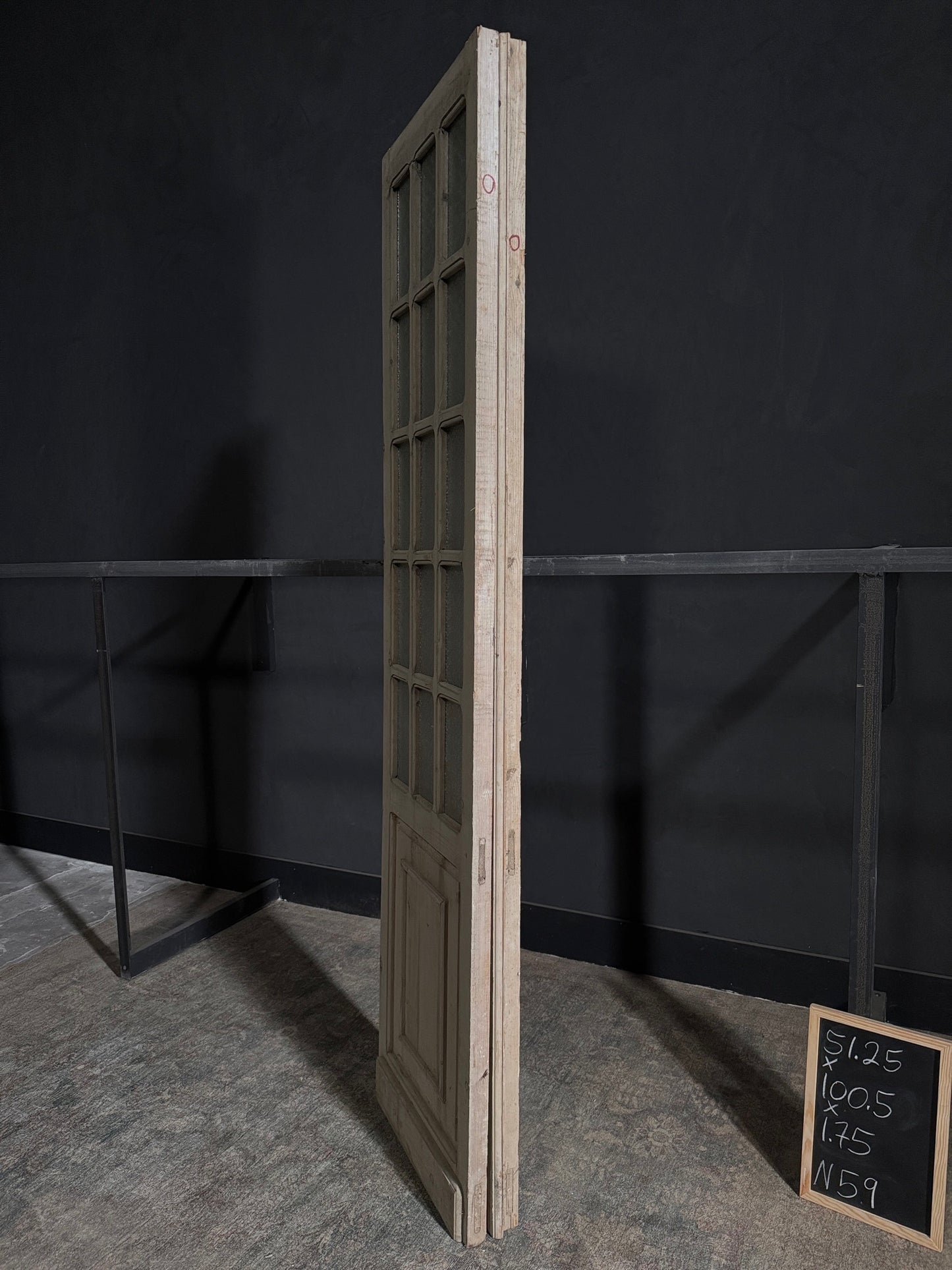 Antique Obscured Glass 7 Lite French Doors - 51.25x100.5 - N59