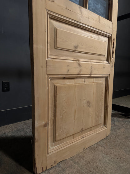 Antique Raised Panel Glass Pantry Door - 32.25x85 - N757
