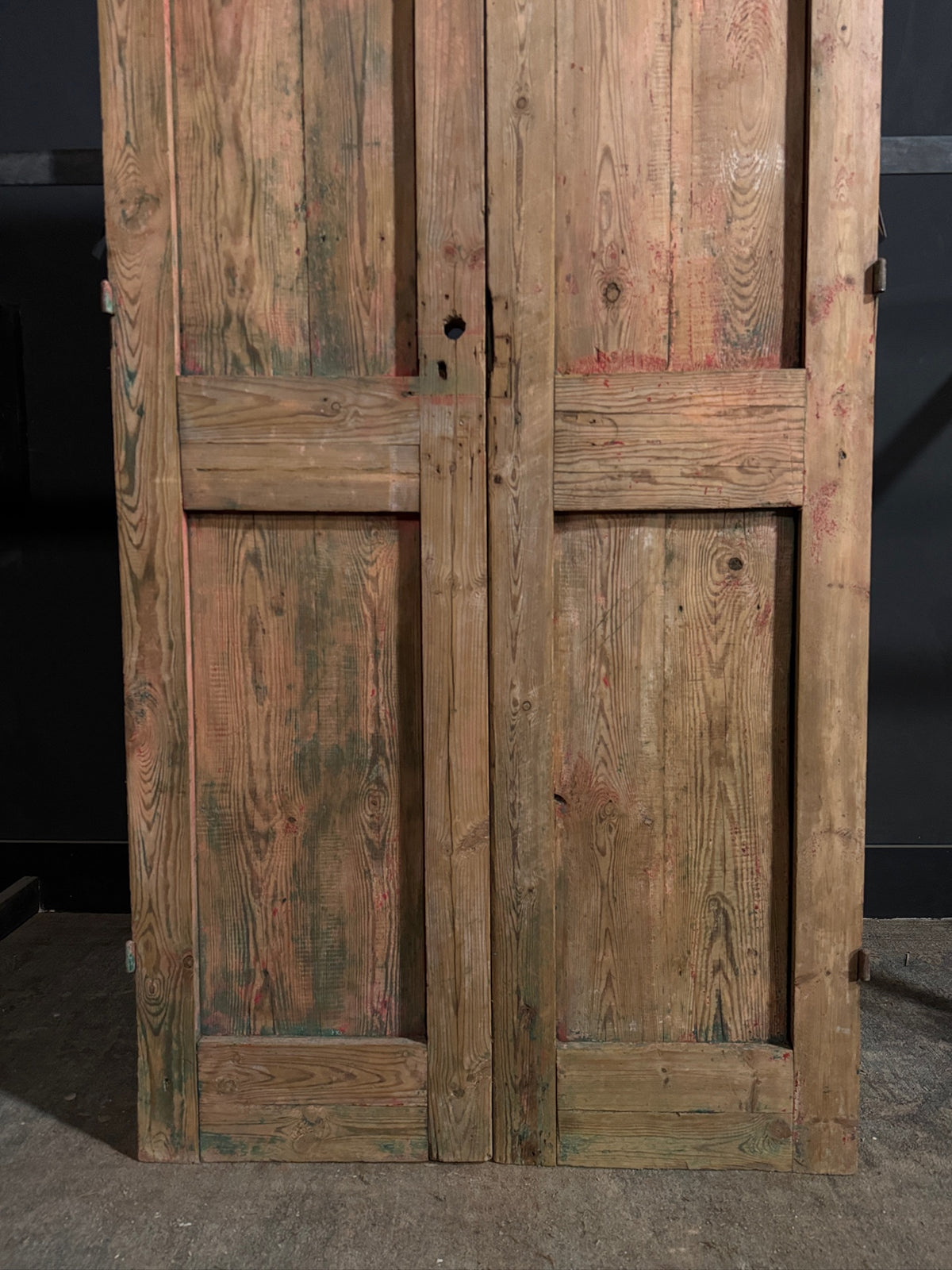 Antique Carved Solid Paneled Double Doors - 42.5x91.5 - N749