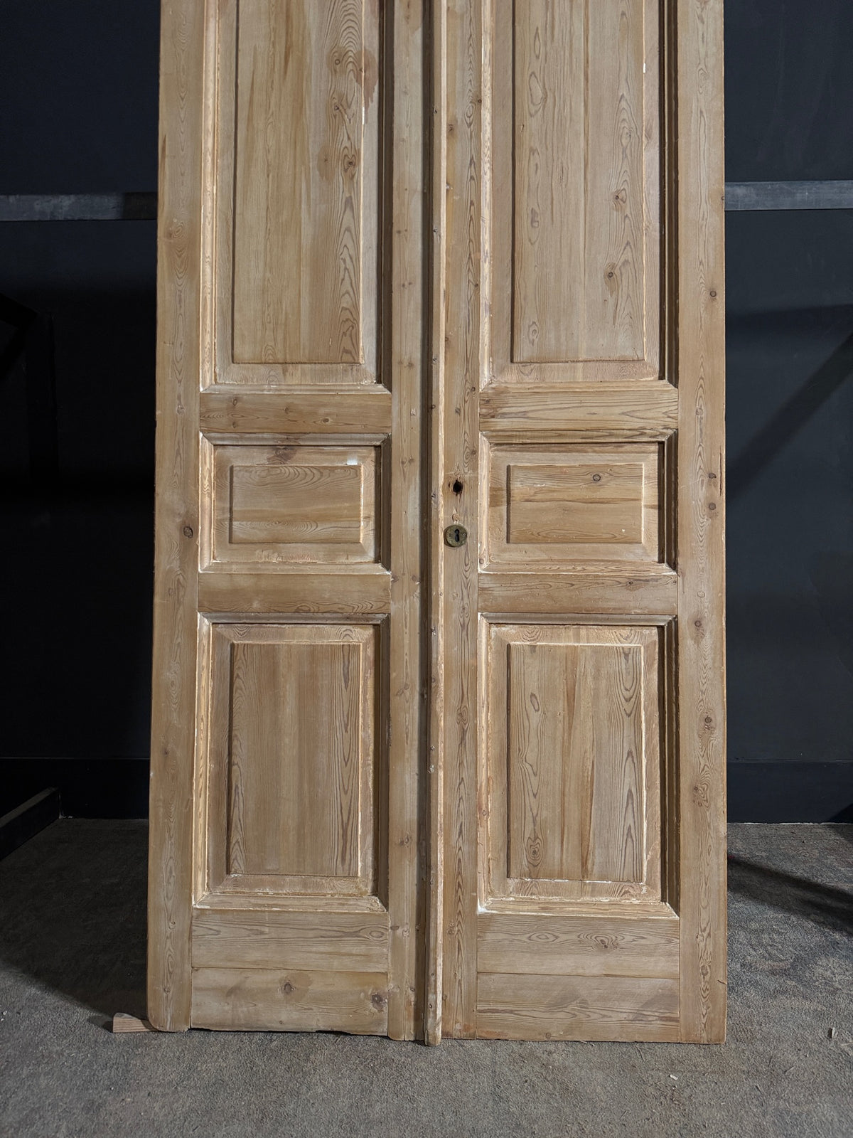 Antique 3 Panel Solid Double Doors - 40.25x86 - N617