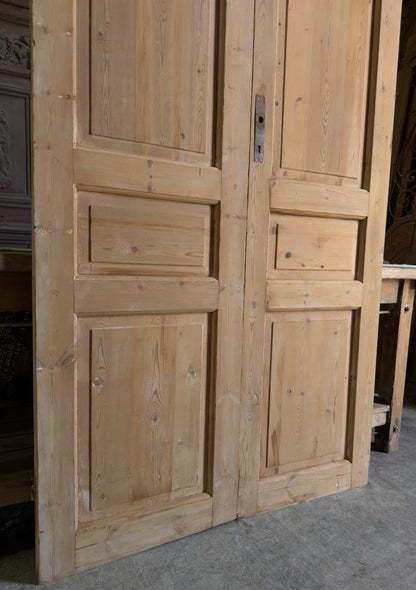 3 Panel Antique Solid French Doors - 43.75x93.5 J407