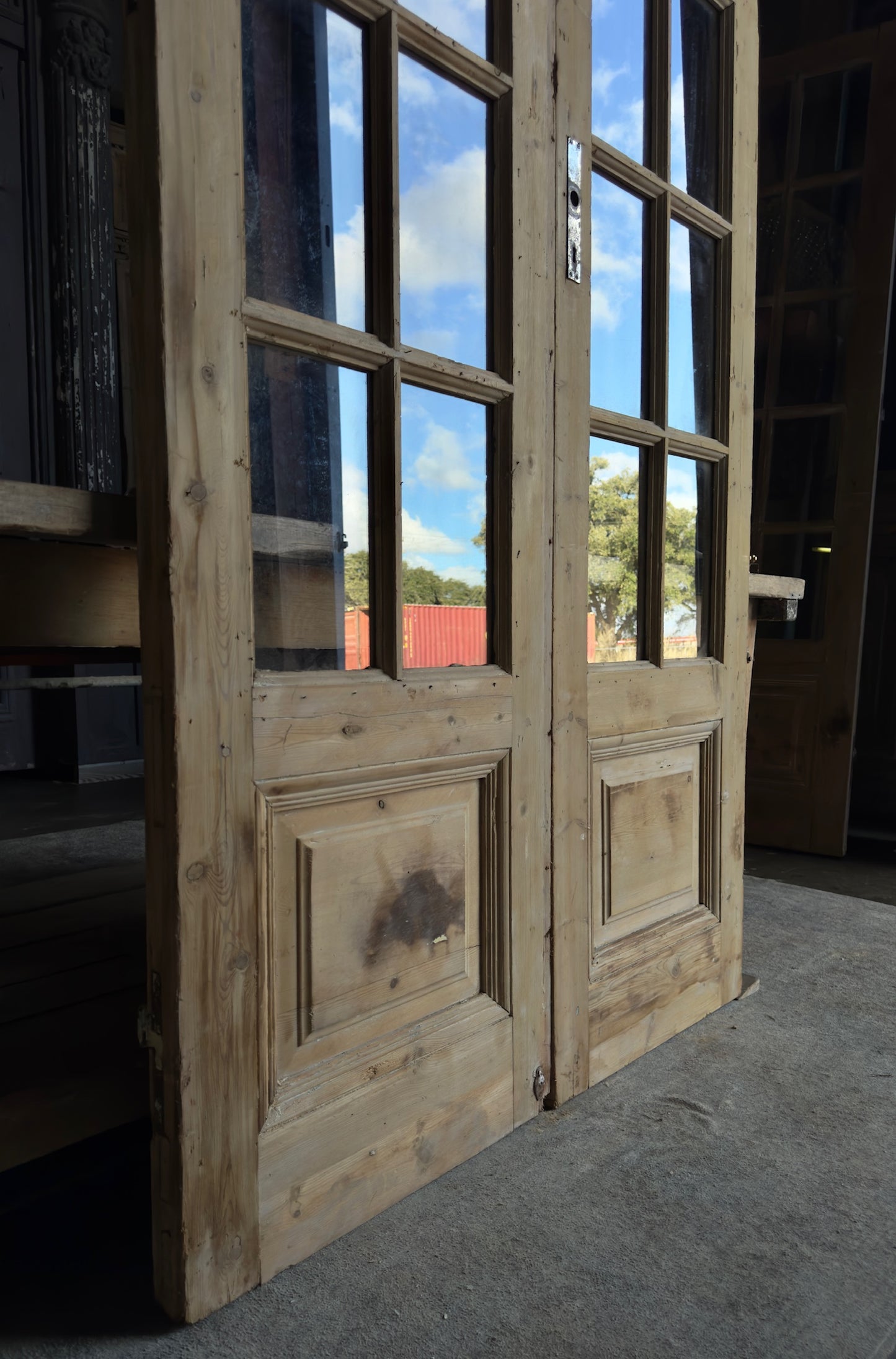 12 Lite Glass Antique French Doors - 47.5x99.5 - L123