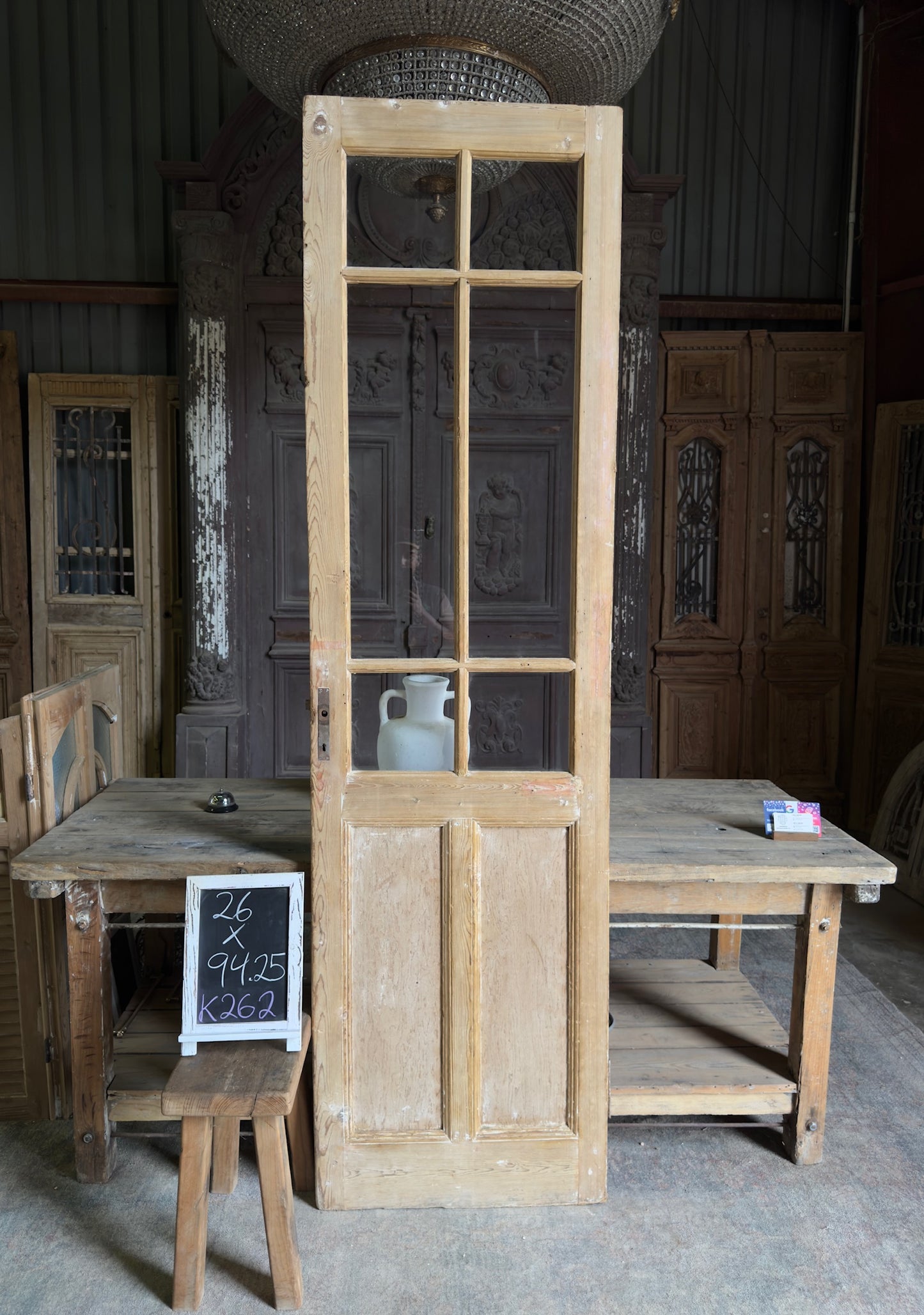 6 Lite Antique Glass Single Door - 26x94.25 K262