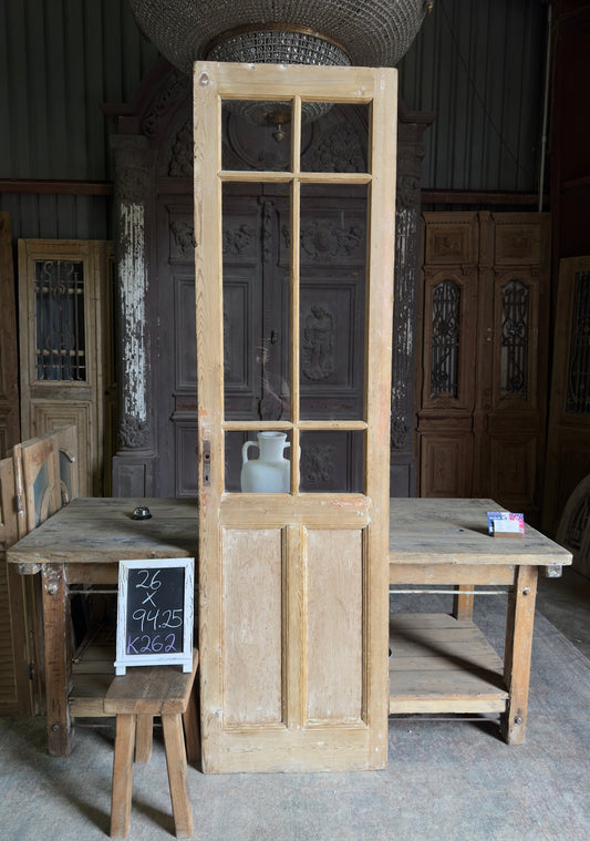 6 Lite Antique Glass Single Door - 26x94.25 K262