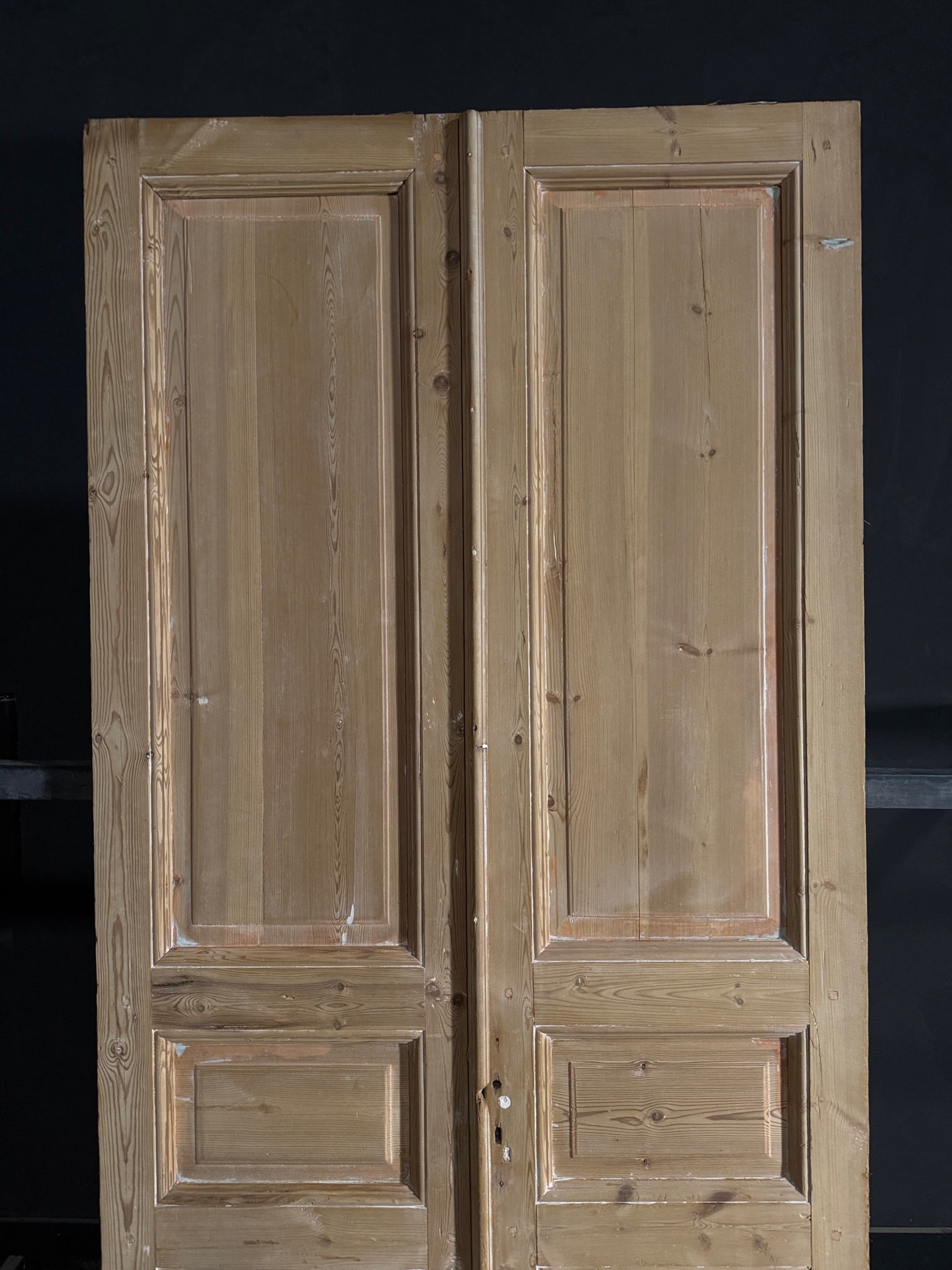 Antique 3 Panel Solid Double Doors - 43.5x97.25 - N566