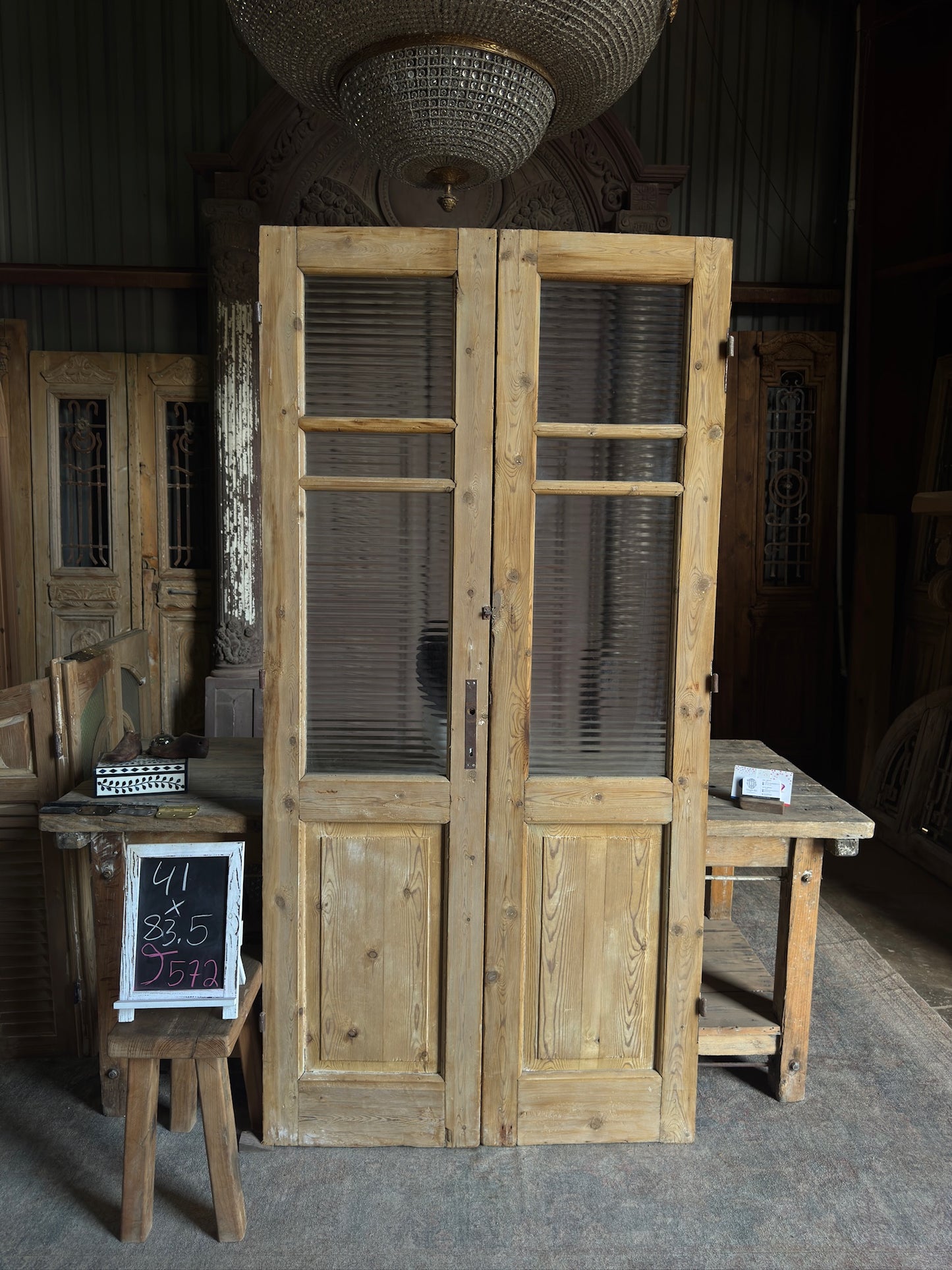 Glass Antique French Doors - 41x83.5 J572