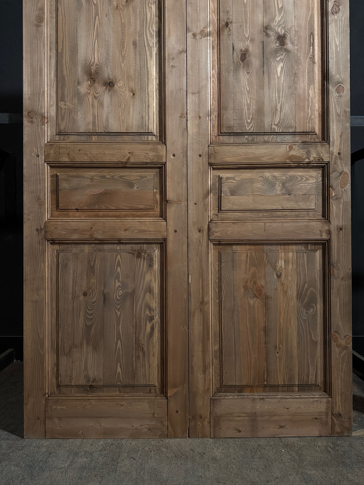 Handcrafted 3 Panel Solid French Doors - 62x96 - N807