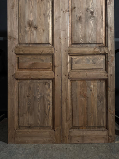 Handcrafted 3 Panel Solid French Doors - 62x96 - N807