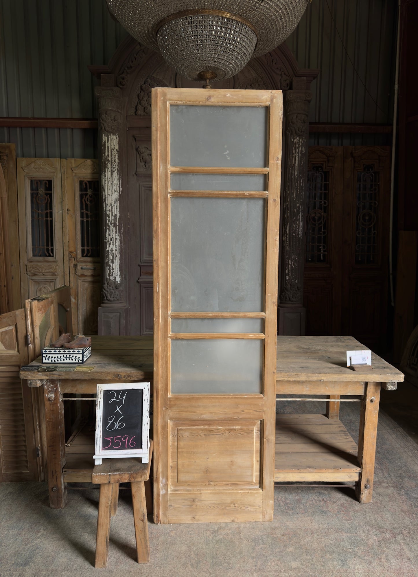 Single Antique Glass Door - 24x86 J596