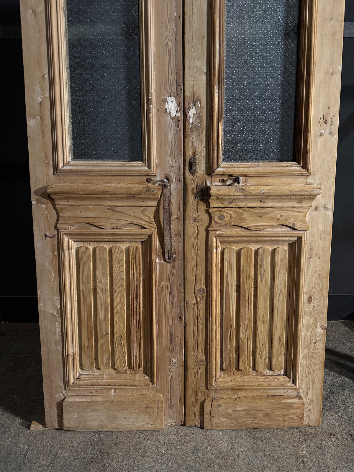 Antique Fluted 2 Lite French Doors - 43x97 - N668