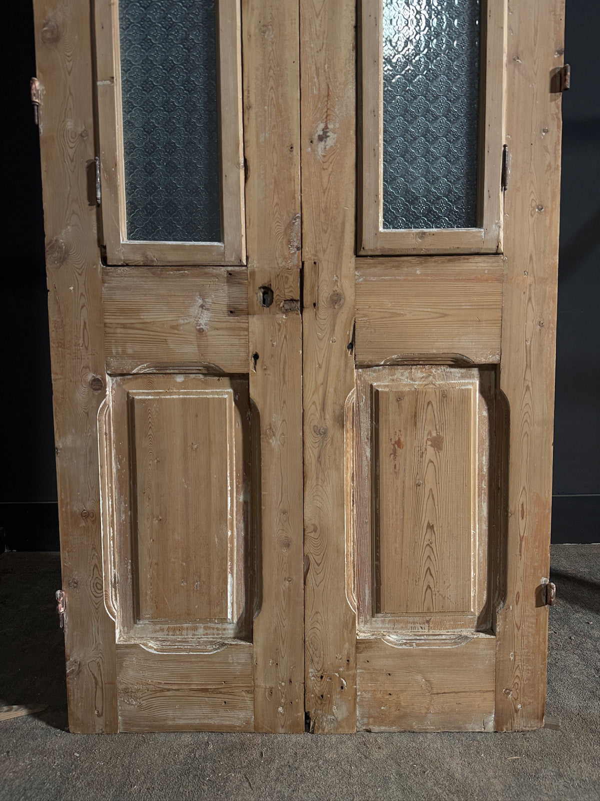 Antique Obscured Glass 1 Lite French Doors - 37.75x96 - N657