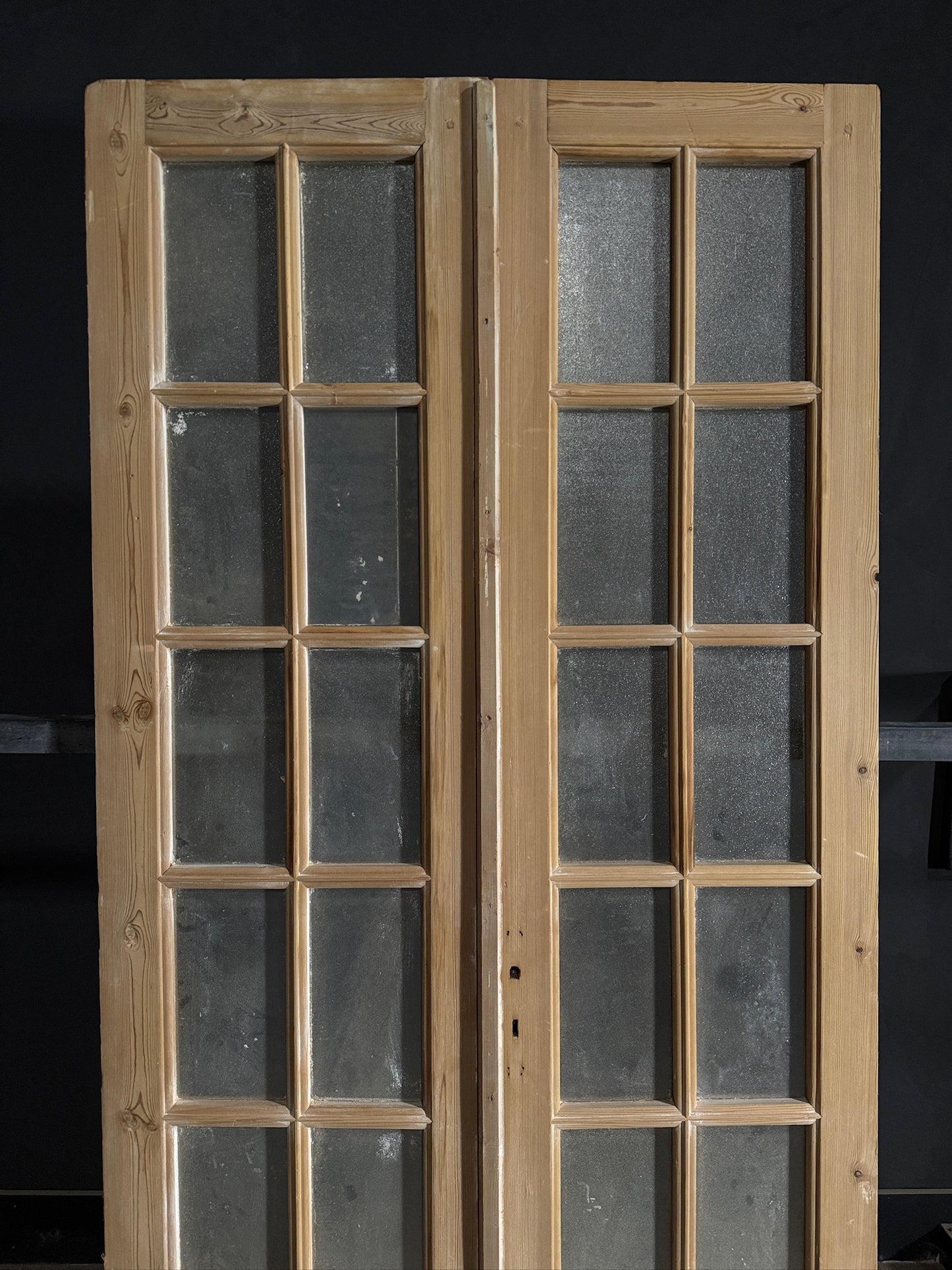 Antique Obscured Glass French Doors - 44.25x95.5 - N471