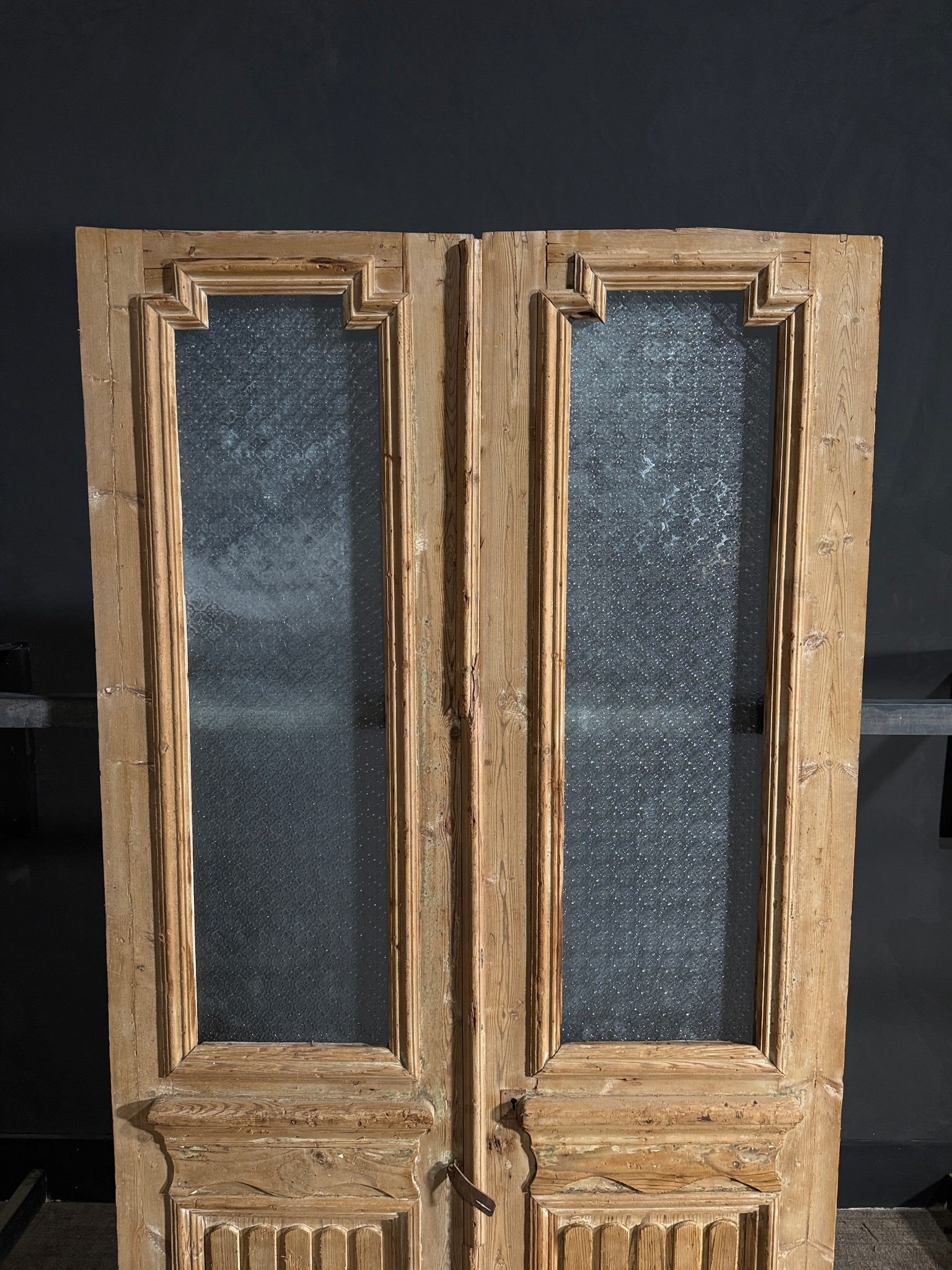 Antique Fluted 1 Lite French Doors - 46.5x87.5 - N628