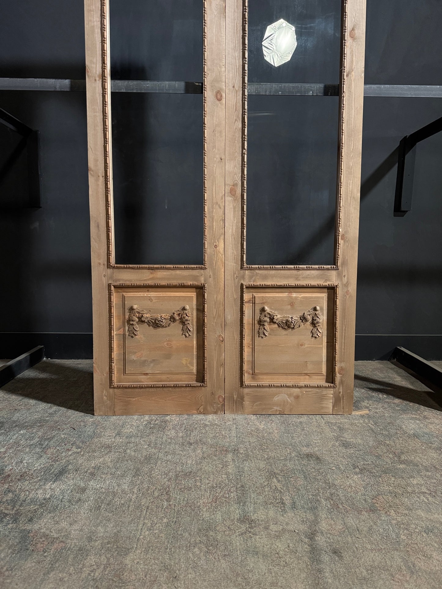 (Valencia) Handcrafted Arched Open Glass French Doors - 48x96 - N201