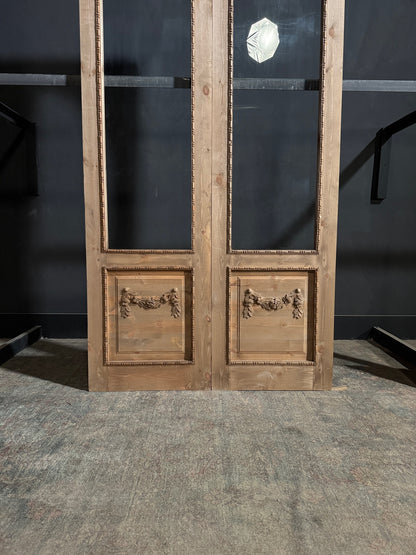 (Valencia) Handcrafted Arched Open Glass French Doors - 48x96 - N201