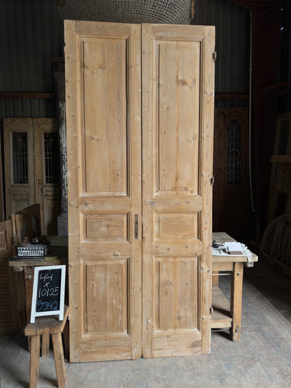 3 Panel Antique Solid French Doors - 44x101.25 J342