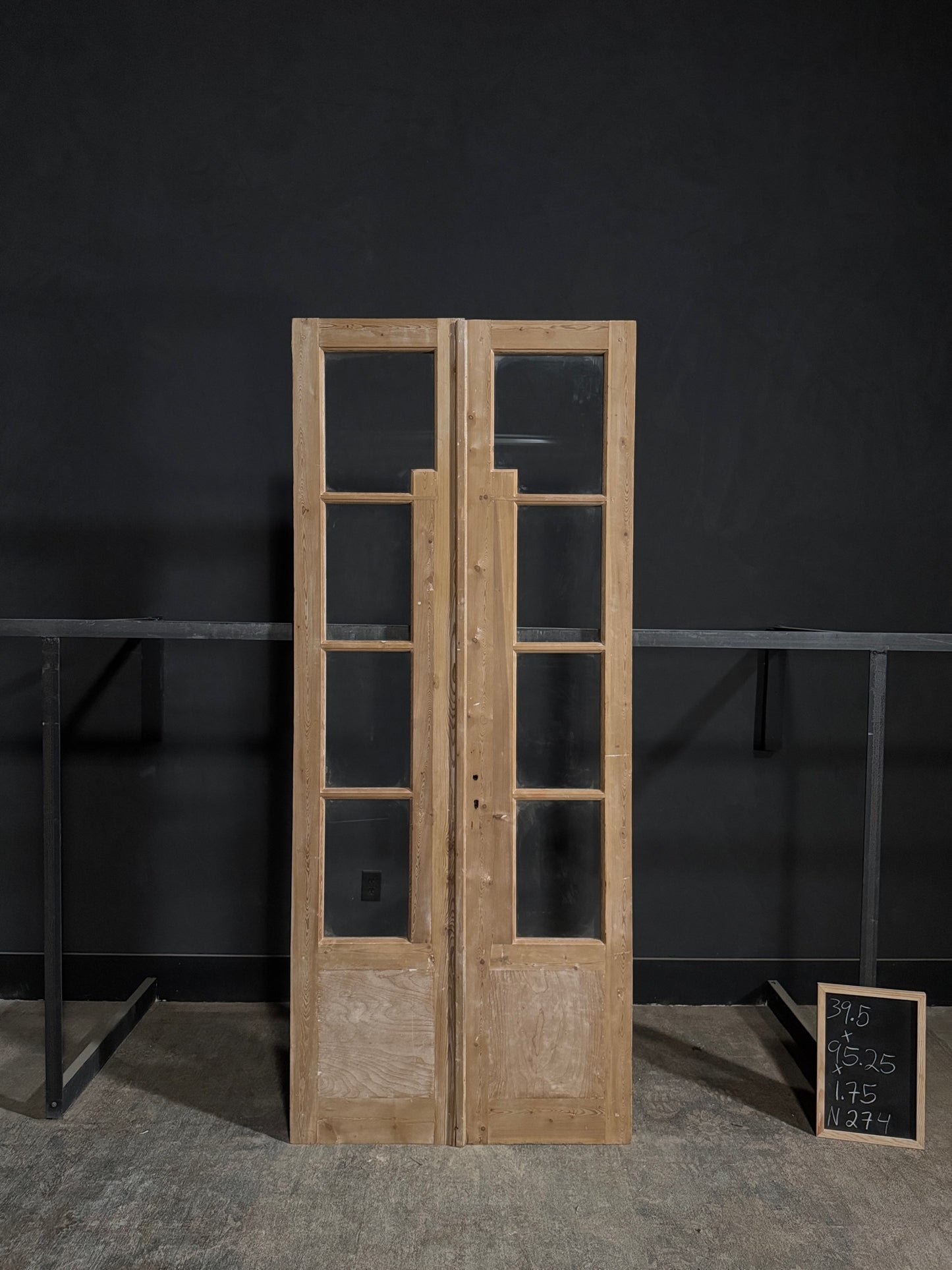 Antique Glass 4 Lite French Doors - 39.5x95.25 - N274