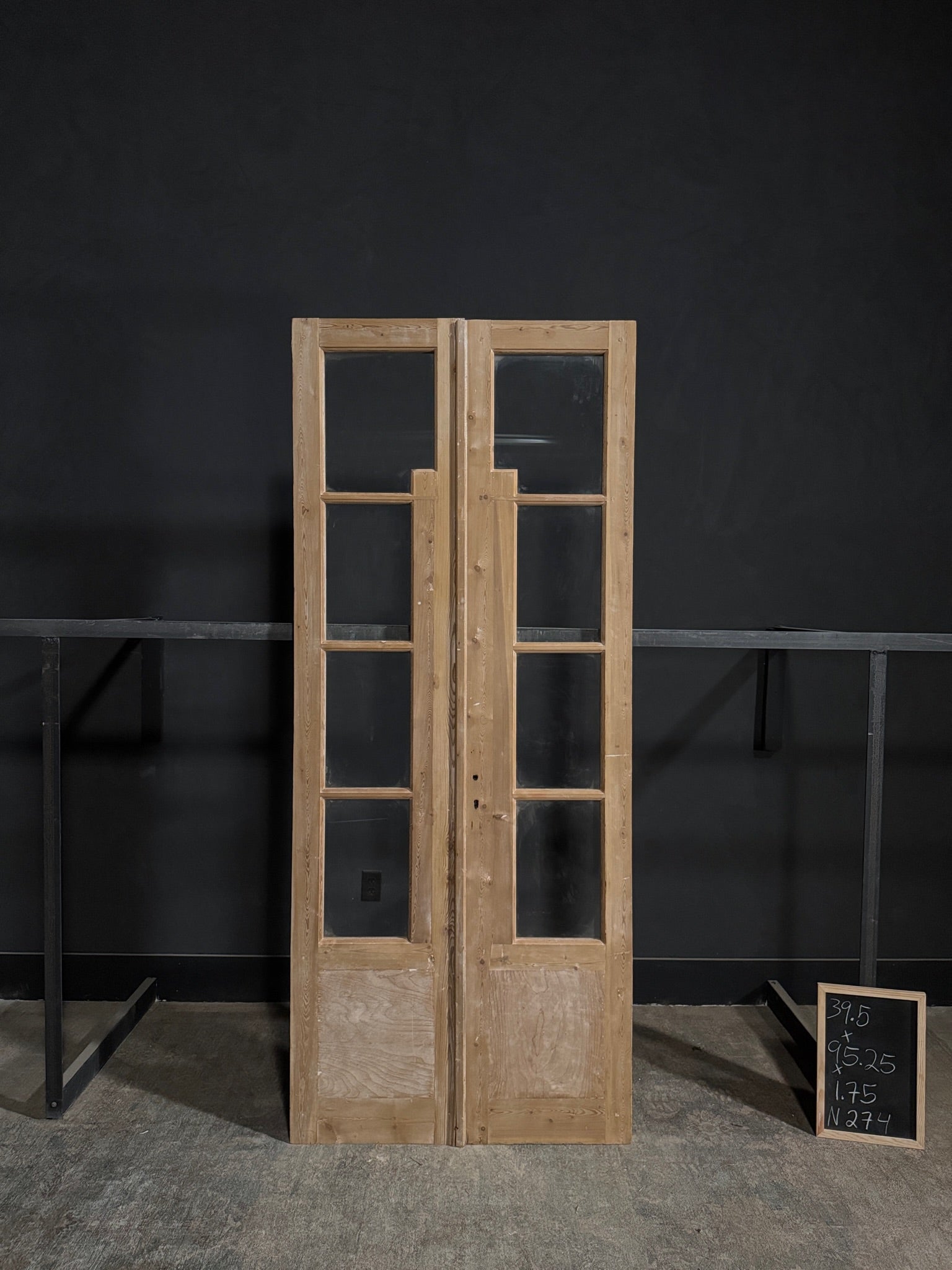 Antique Glass 4 Lite French Doors - 39.5x95.25 - N274