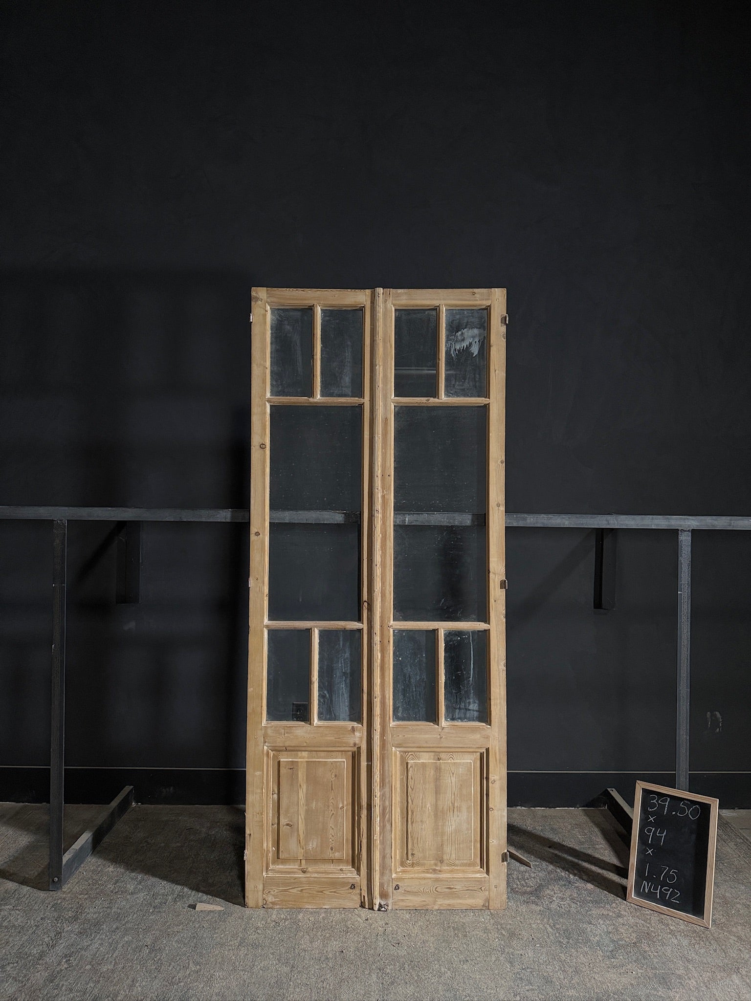 Antique Glass 5 Lite French Doors - 39.5x94 - N492