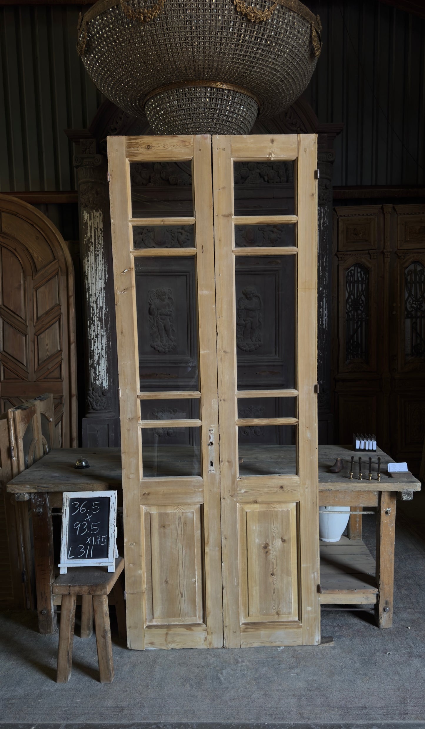 Glass Antique French Doors - 36.5x93.5 - L311