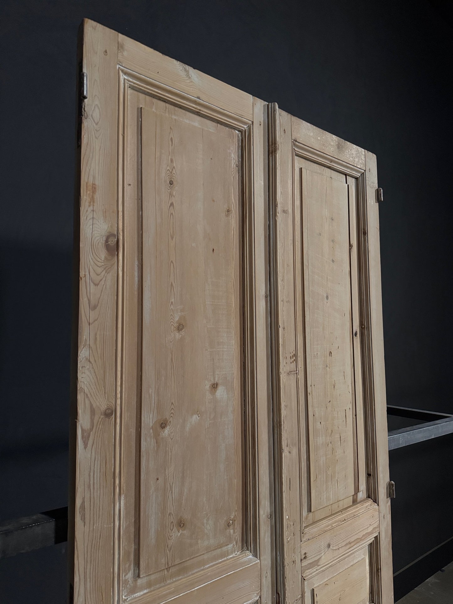 Antique 3 Panel Solid Double Doors - 43.75x100.75 - N395