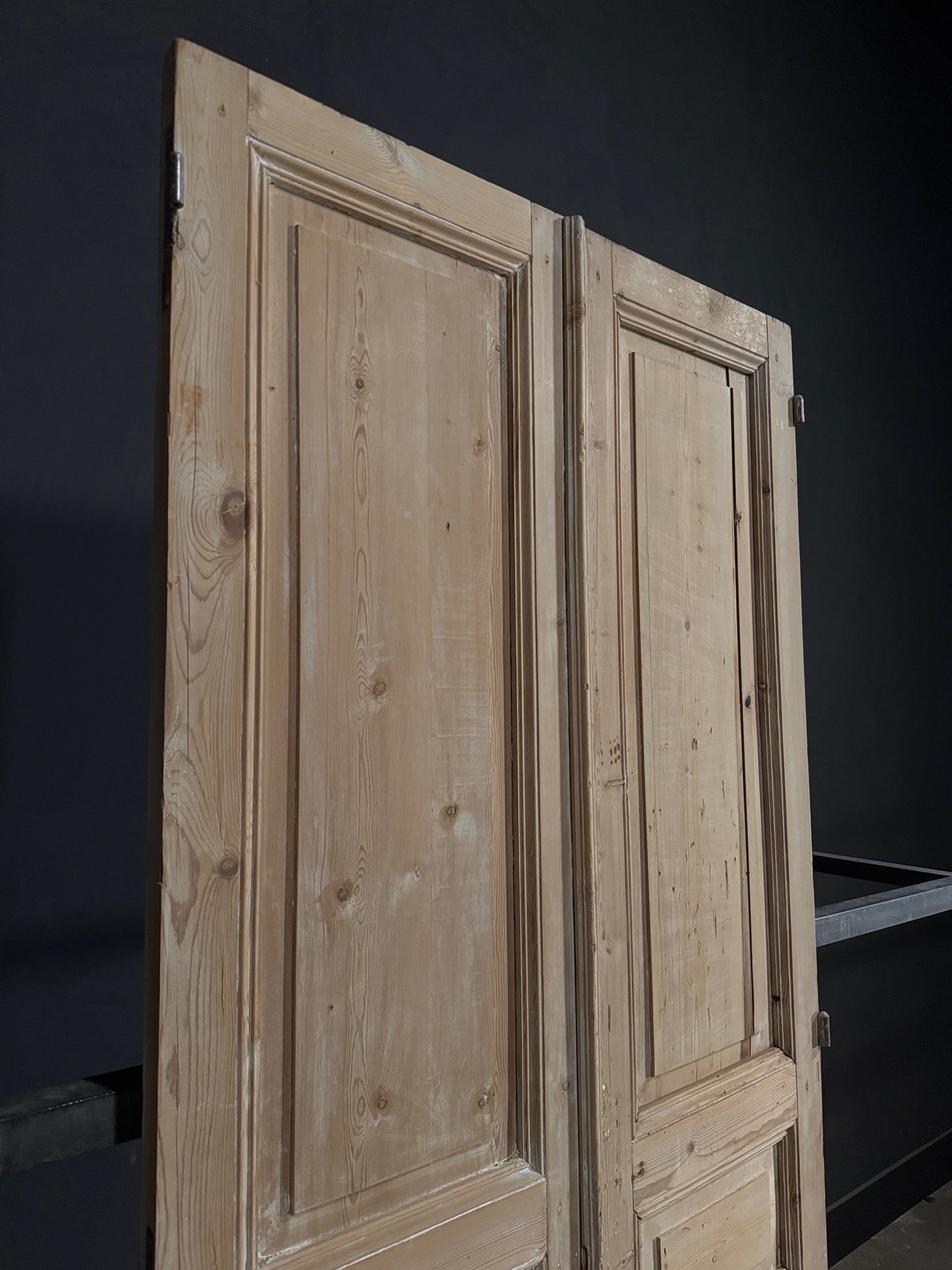 Antique 3 Panel Solid Double Doors - 43.75x100.75 - N395