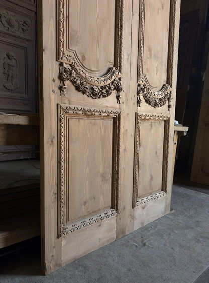 (Helena) Handcrafted Hand carved Solid French Pair - 48x96 L500